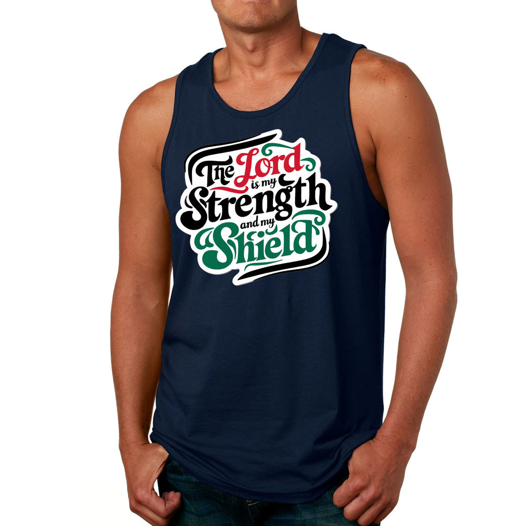 Mens Fitness Tank Top Graphic T-shirt the Lord is my Strength - Mens | Tank Tops