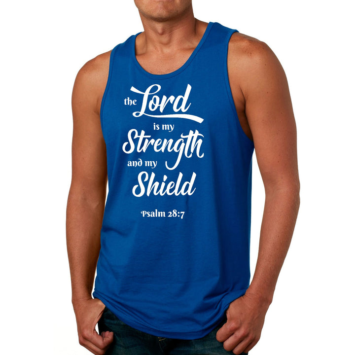 Mens Fitness Tank Top Graphic T-shirt the Lord is my Strength - Mens | Tank Tops