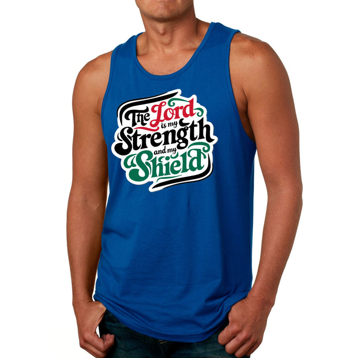 Mens Fitness Tank Top Graphic T-shirt the Lord is my Strength - Mens | Tank Tops