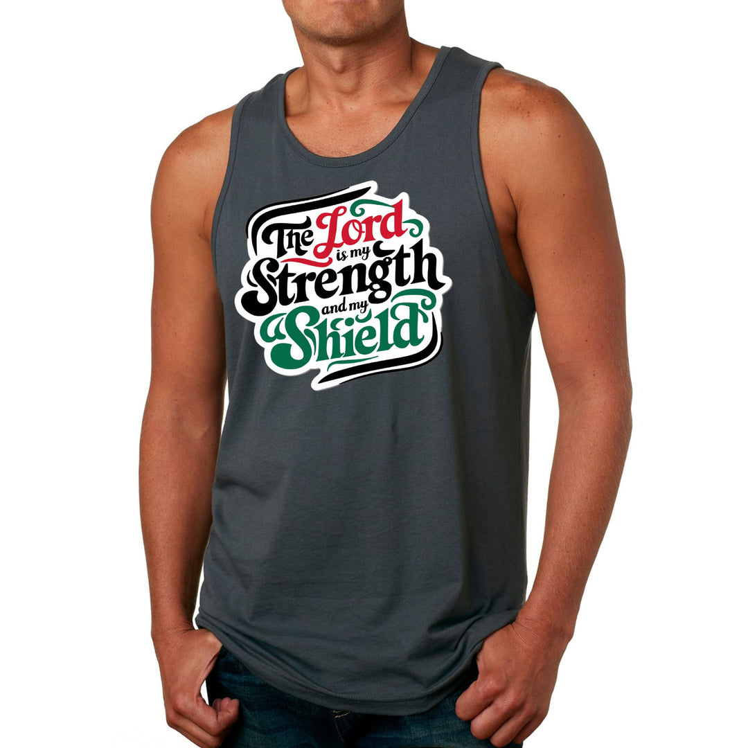 Mens Fitness Tank Top Graphic T-shirt the Lord is my Strength - Mens | Tank Tops