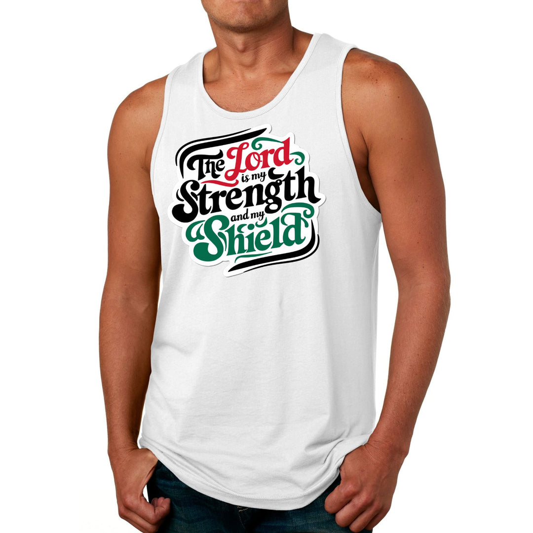 Mens Fitness Tank Top Graphic T-shirt the Lord is my Strength - Mens | Tank Tops