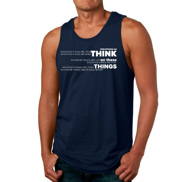 Mens Fitness Tank Top Graphic T-shirt Think on these Things - Mens | Tank Tops