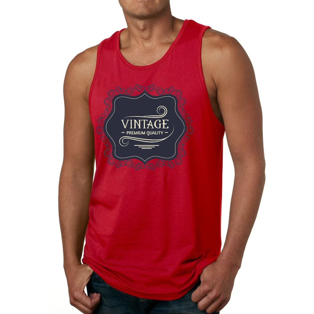 Mens Fitness Tank Top Graphic T-shirt Vintage Premium Quality Black - Mens