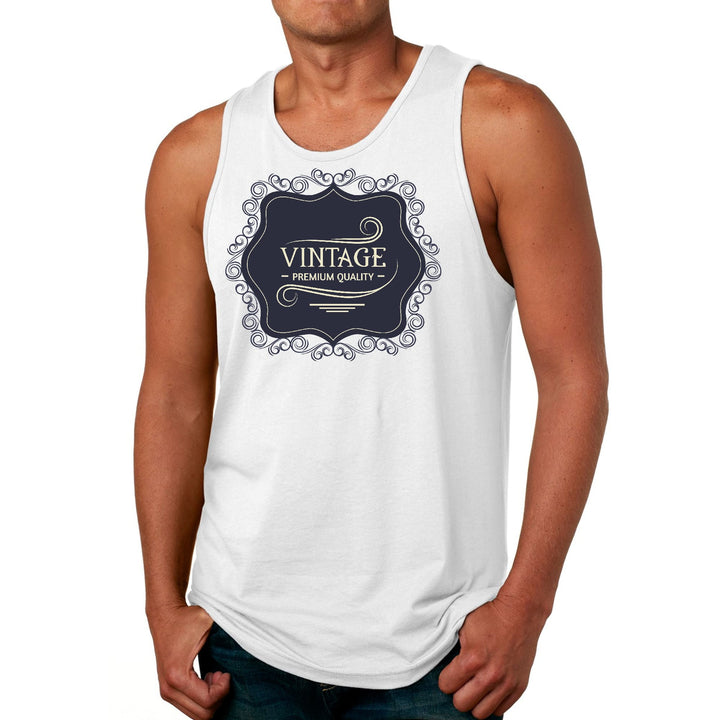 Mens Fitness Tank Top Graphic T-shirt Vintage Premium Quality Black - Mens/Tank