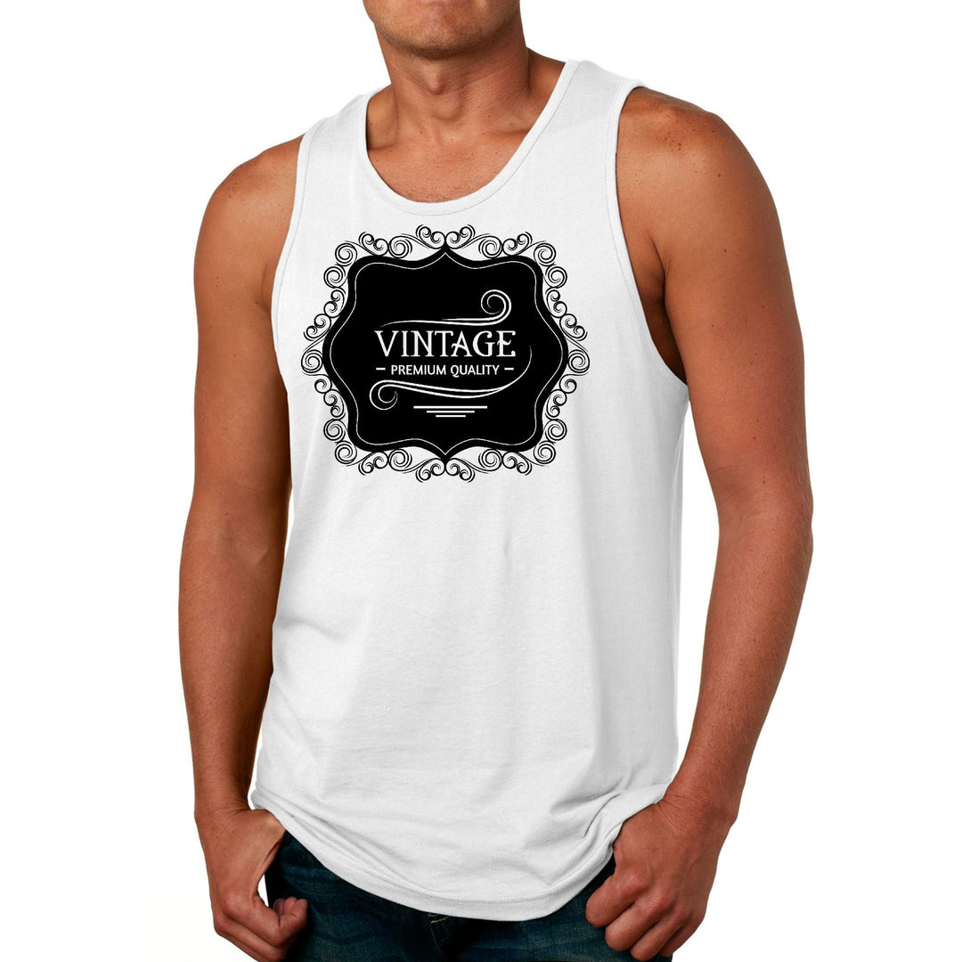 Mens Fitness Tank Top Graphic T-shirt Vintage Premium Quality Black - Mens