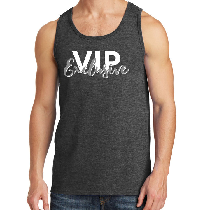 Mens Fitness Tank Top Graphic T-shirt Vip Exclusive Grey and White - Mens