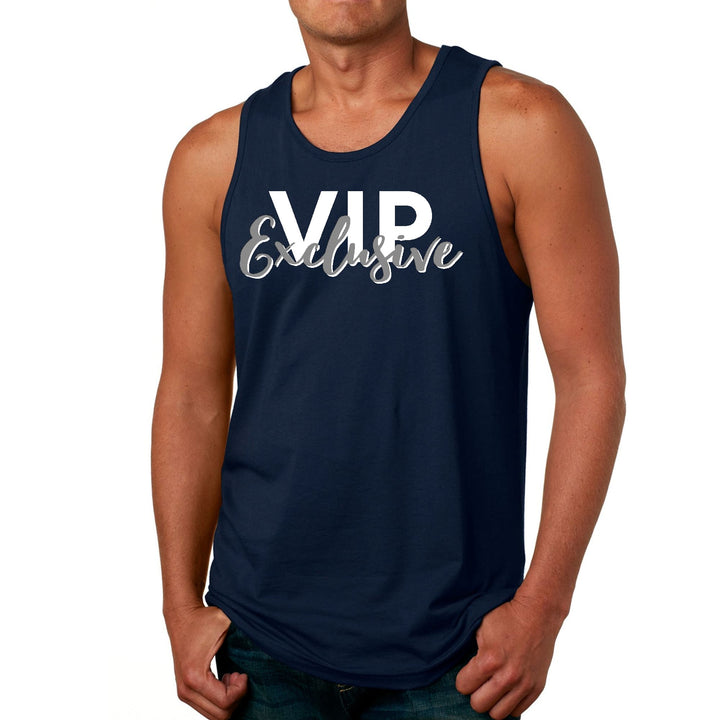 Mens Fitness Tank Top Graphic T-shirt Vip Exclusive Grey and White - Mens