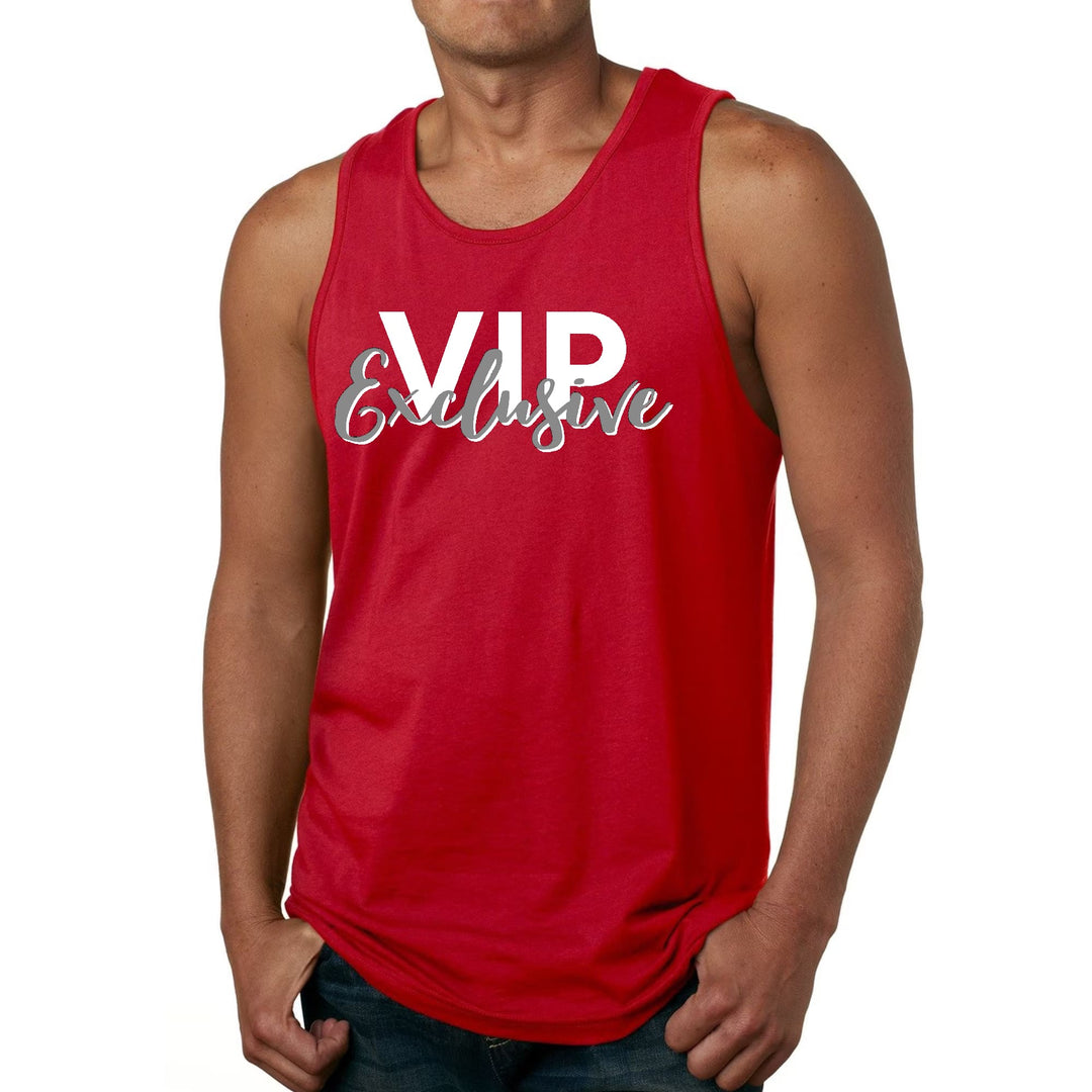 Mens Fitness Tank Top Graphic T-shirt Vip Exclusive Grey and White - Mens