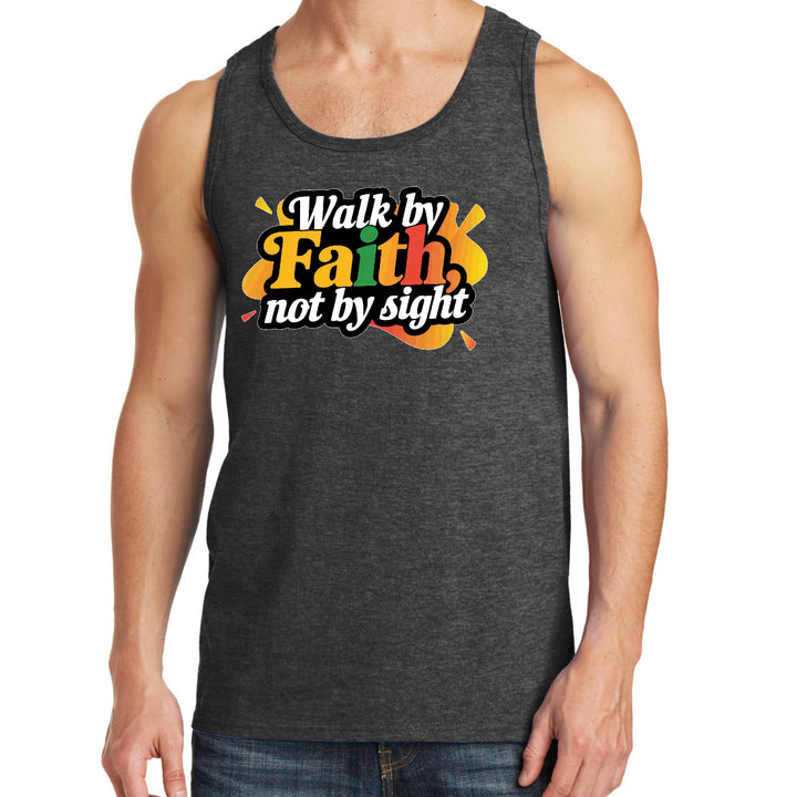 Mens Fitness Tank Top Graphic T-shirt Walk by Faith not by Sight - Mens | Tank