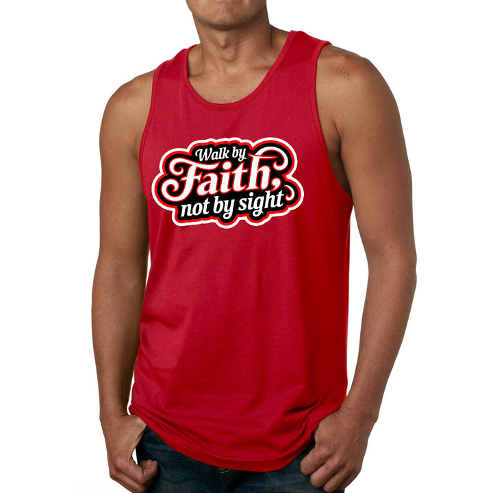 Mens Fitness Tank Top Graphic T-shirt Walk by Faith not by Sight - Mens | Tank