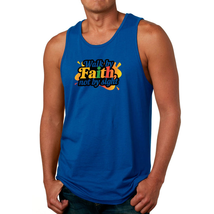 Mens Fitness Tank Top Graphic T-shirt Walk by Faith not by Sight - Mens | Tank