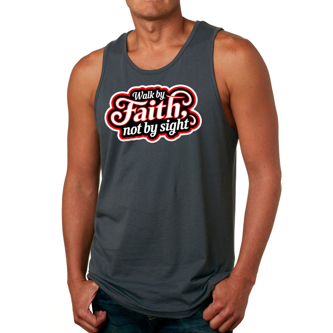 Mens Fitness Tank Top Graphic T-shirt Walk by Faith not by Sight - Mens | Tank