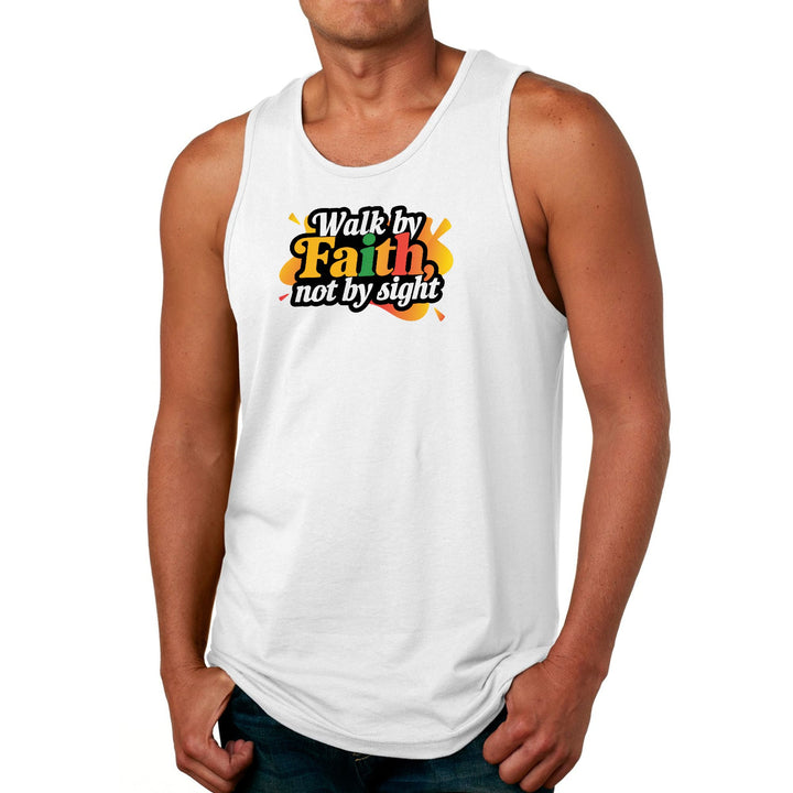 Mens Fitness Tank Top Graphic T-shirt Walk by Faith not by Sight - Mens | Tank