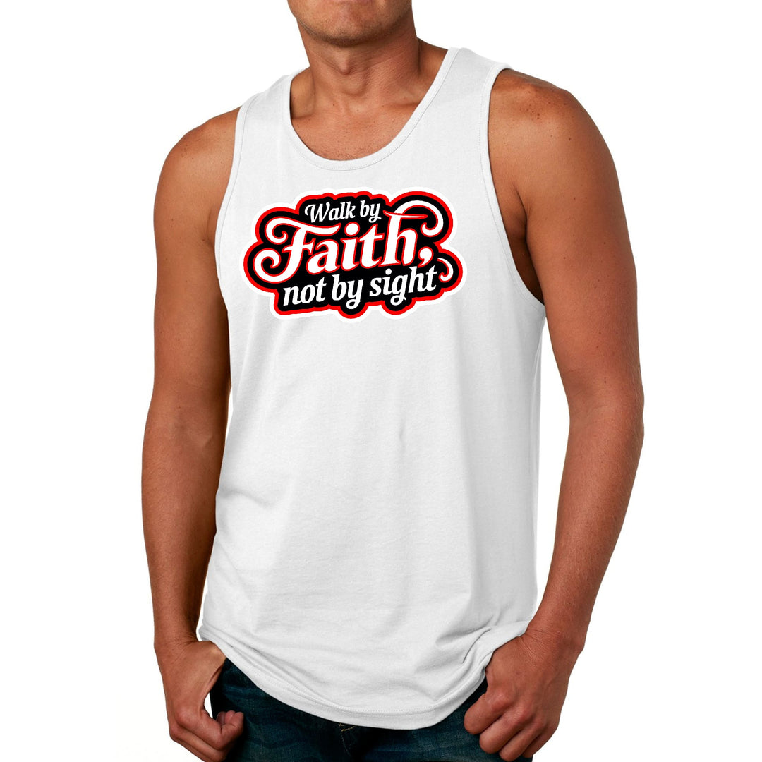 Mens Fitness Tank Top Graphic T-shirt Walk by Faith not by Sight - Mens | Tank