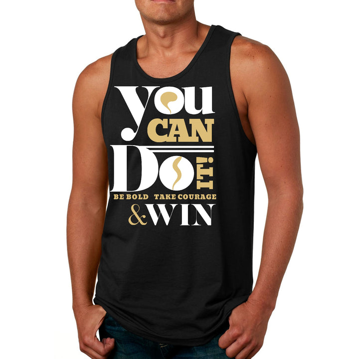 Mens Fitness Tank Top Graphic T-shirt you can do it - be Bold Take - Mens