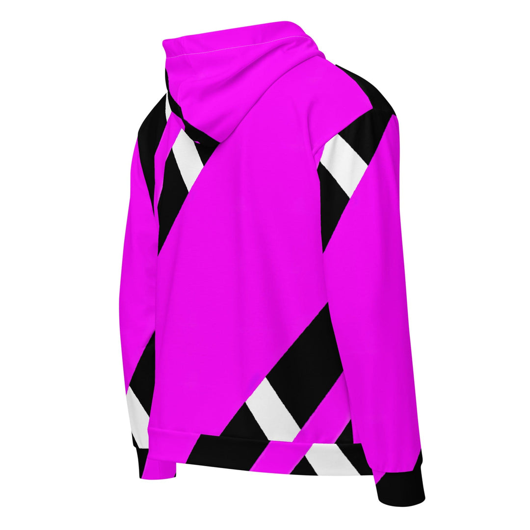 Mens Full Zip Graphic Hoodie Black and Pink Pattern