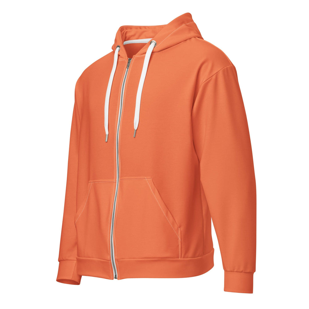 Mens Full Zip Graphic Hoodie Coral Orange Red