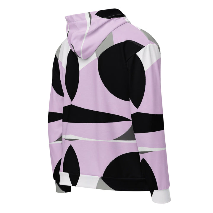 Mens Full Zip Graphic Hoodie Geometric Lavender and Black Pattern 3