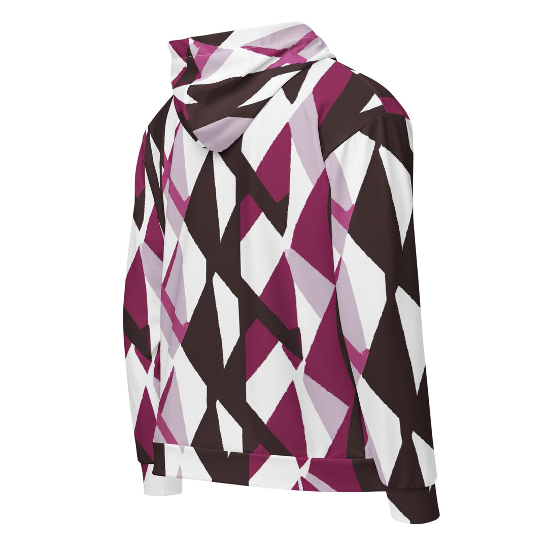 Mens Full Zip Graphic Hoodie Pink Mauve Pattern 3