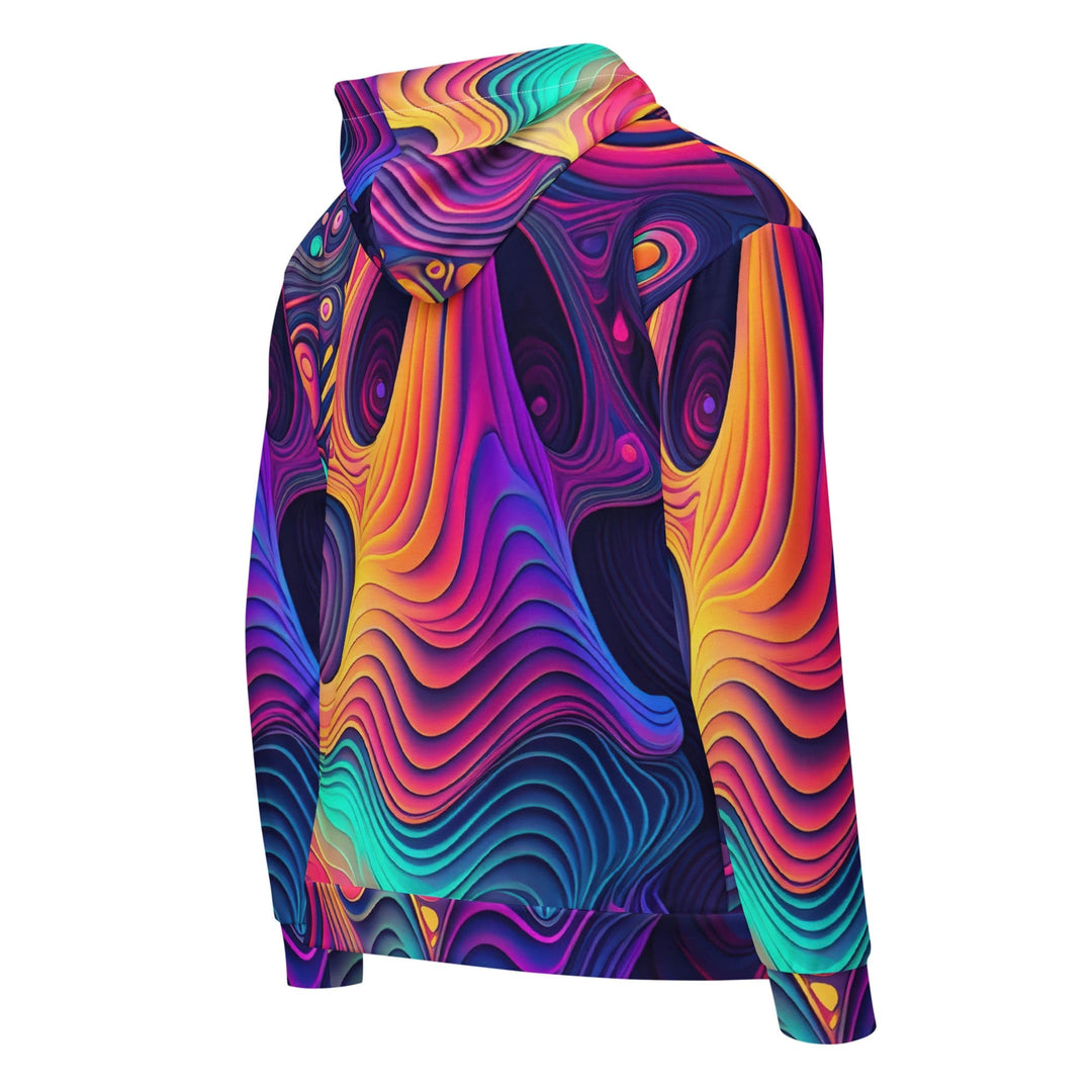 Mens Full Zip Graphic Hoodie Vibrant Psychedelic Kaleidoscope Boho