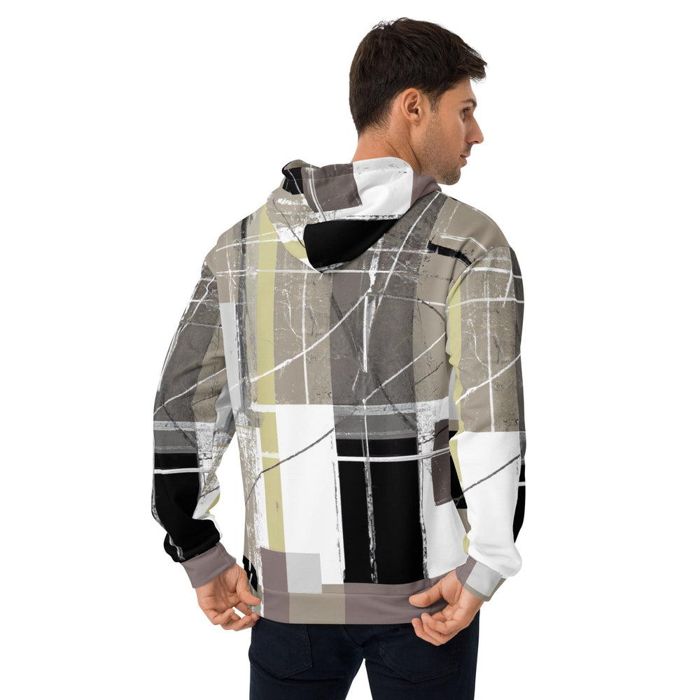 Mens Graphic Hoodie Abstract Brown Geometric Shapes