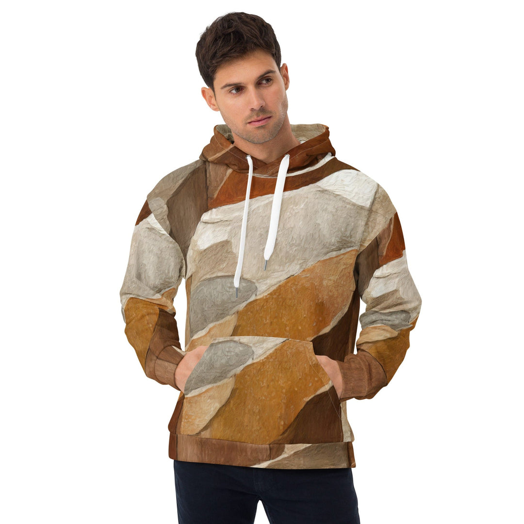 Mens Graphic Hoodie Abstract Stone Print