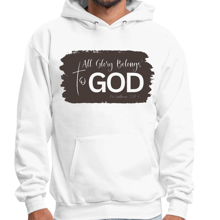 Mens Graphic Hoodie All Glory Belongs to God Brown - Unisex | Hoodies