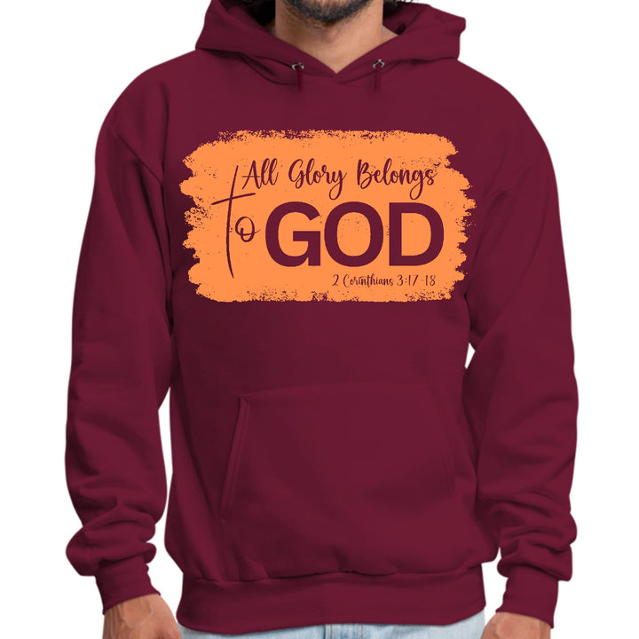 Mens Graphic Hoodie All Glory Belongs to God Christian Illustration - Unisex