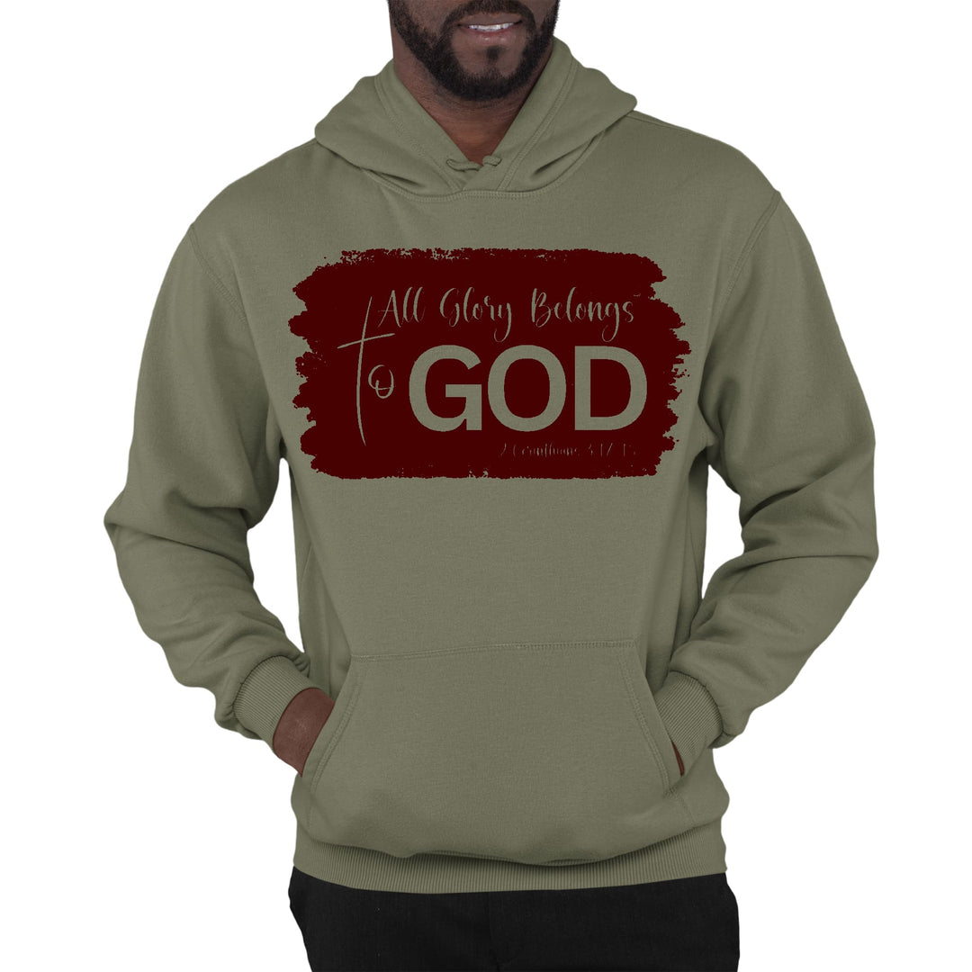 Mens Graphic Hoodie All Glory Belongs to God Christian Illustration - Unisex