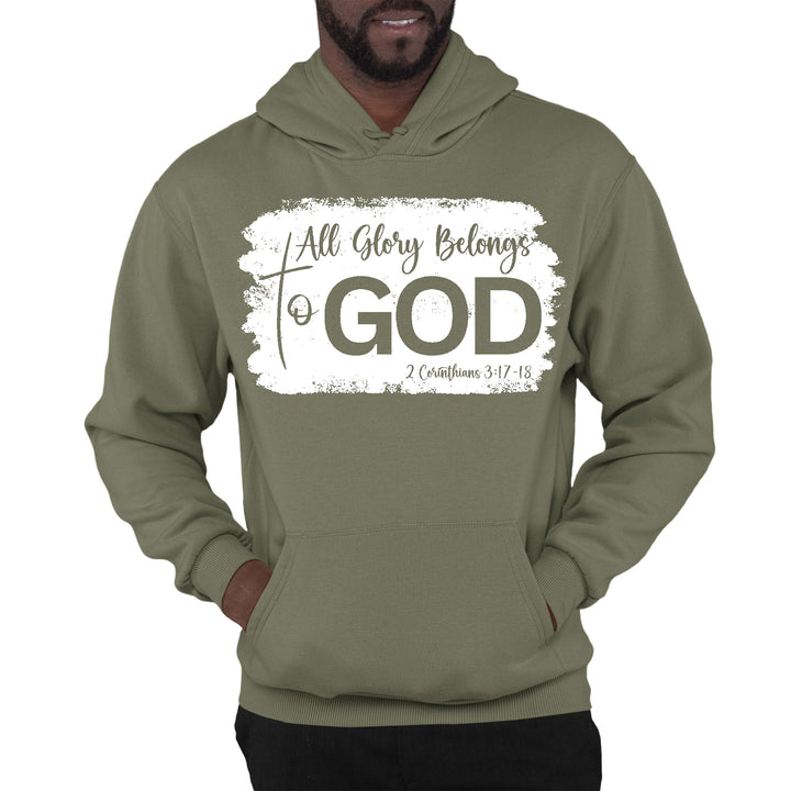 Mens Graphic Hoodie All Glory Belongs to God Christian Illustration - Unisex