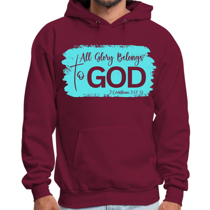 Mens Graphic Hoodie All Glory Belongs to God Christian Illustration - Unisex