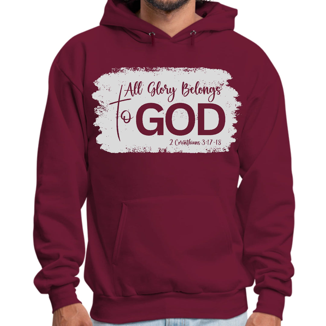 Mens Graphic Hoodie All Glory Belongs to God Christian Illustration - Unisex