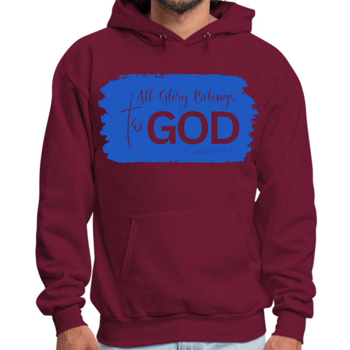 Mens Graphic Hoodie All Glory Belongs to God Christian Illustration - Unisex