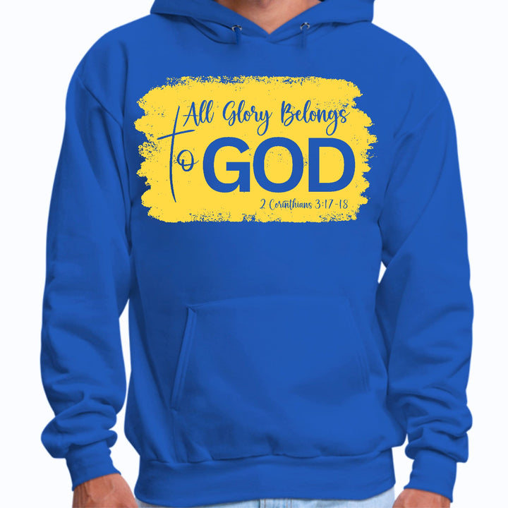 Mens Graphic Hoodie All Glory Belongs to God Christian Illustration - Unisex