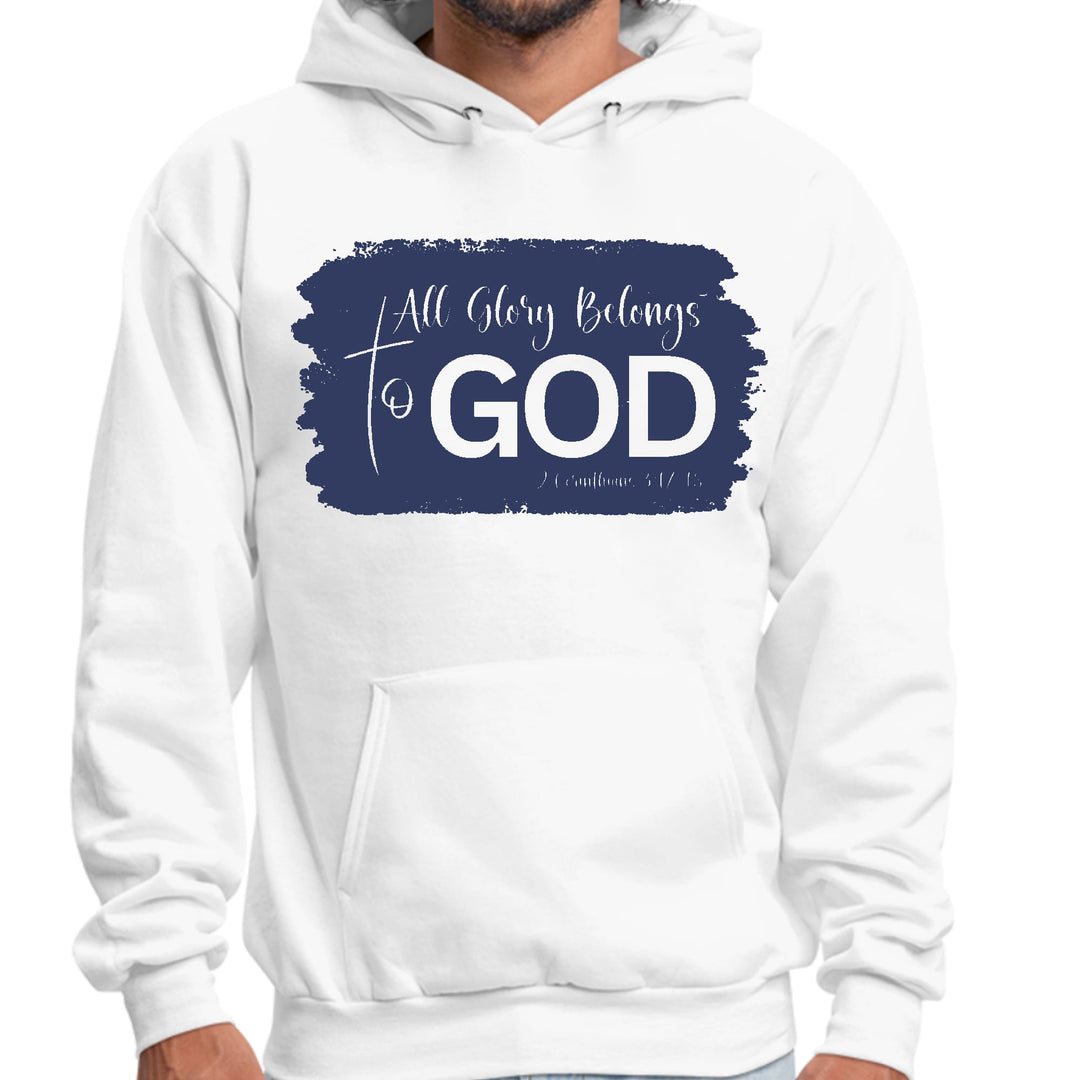 Mens Graphic Hoodie All Glory Belongs to God Christian Illustration - Unisex