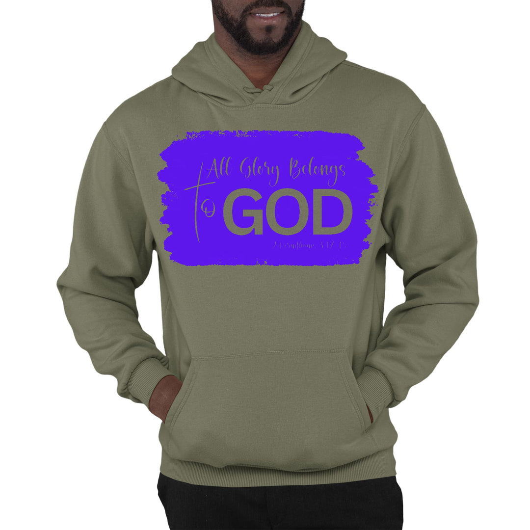 Mens Graphic Hoodie All Glory Belongs to God Christian Illustration - Unisex