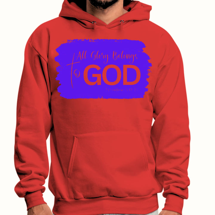 Mens Graphic Hoodie All Glory Belongs to God Christian Illustration - Unisex