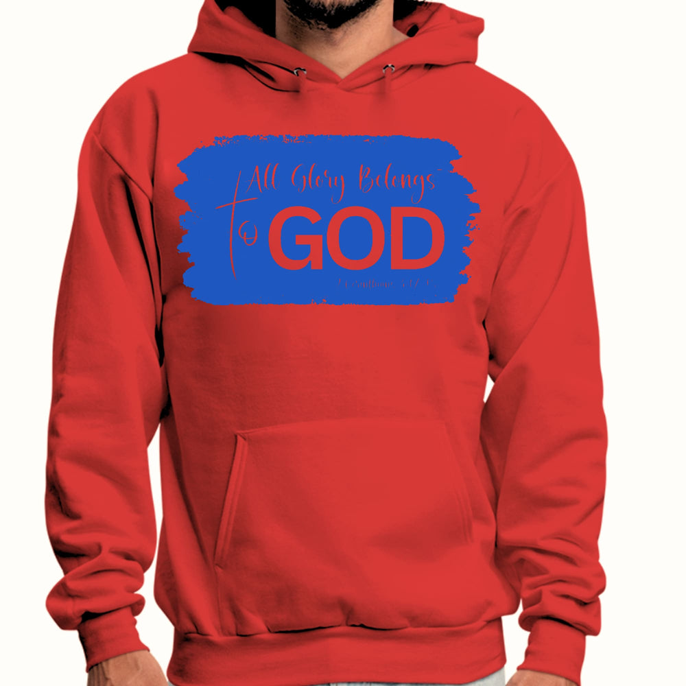 Mens Graphic Hoodie All Glory Belongs to God Christian Illustration - Unisex