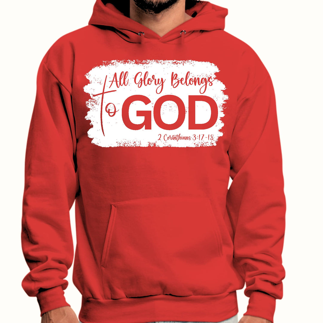 Mens Graphic Hoodie All Glory Belongs to God Christian Illustration - Unisex