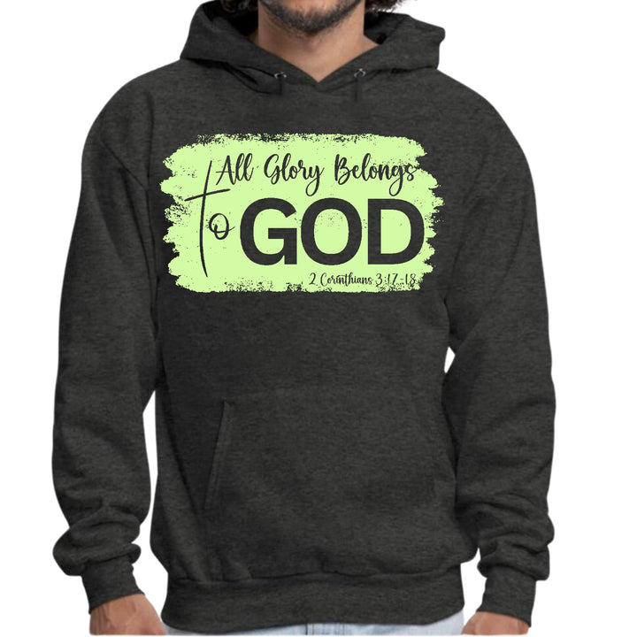 Mens Graphic Hoodie All Glory Belongs to God Christian Neon - Unisex | Hoodies