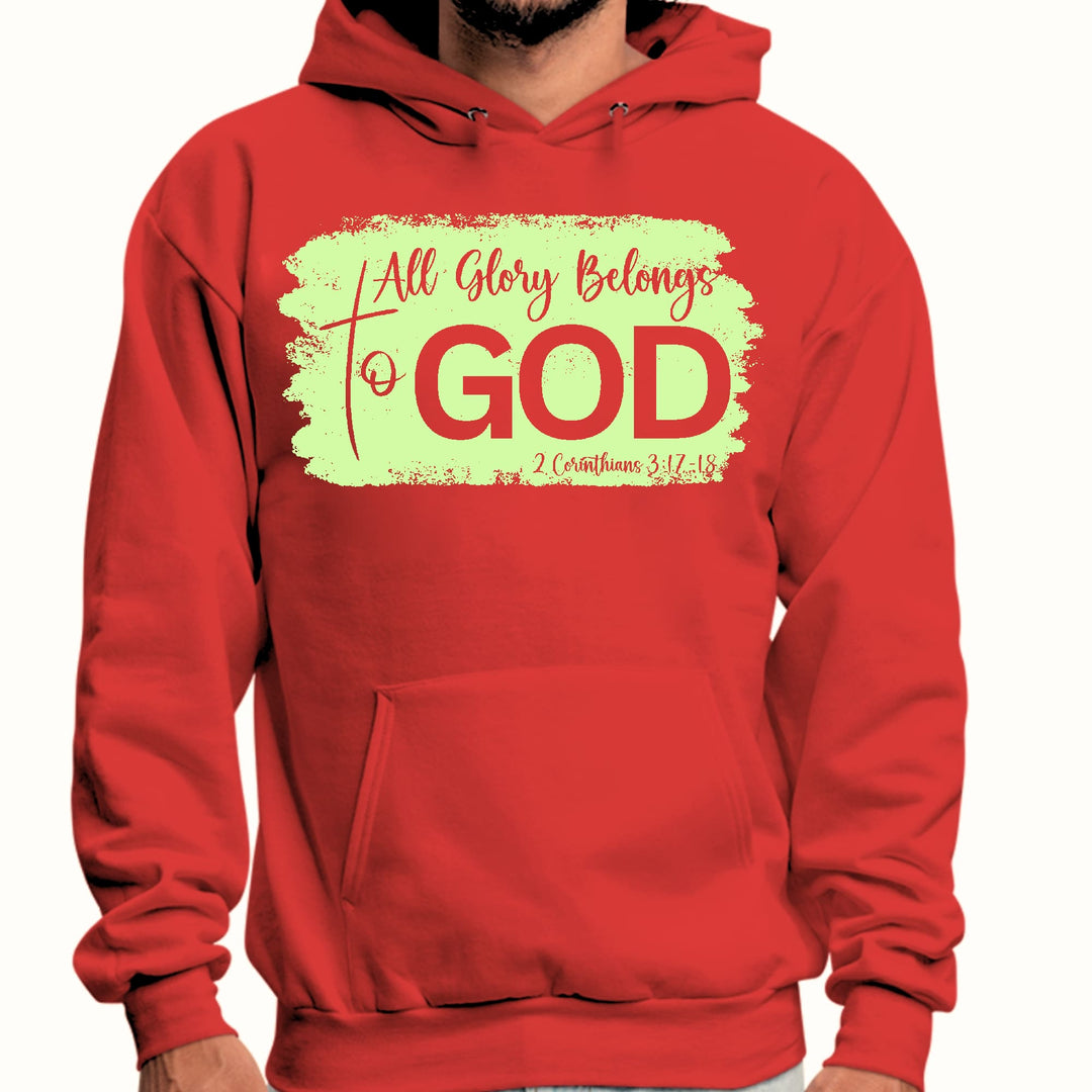 Mens Graphic Hoodie All Glory Belongs to God Christian Neon - Unisex | Hoodies