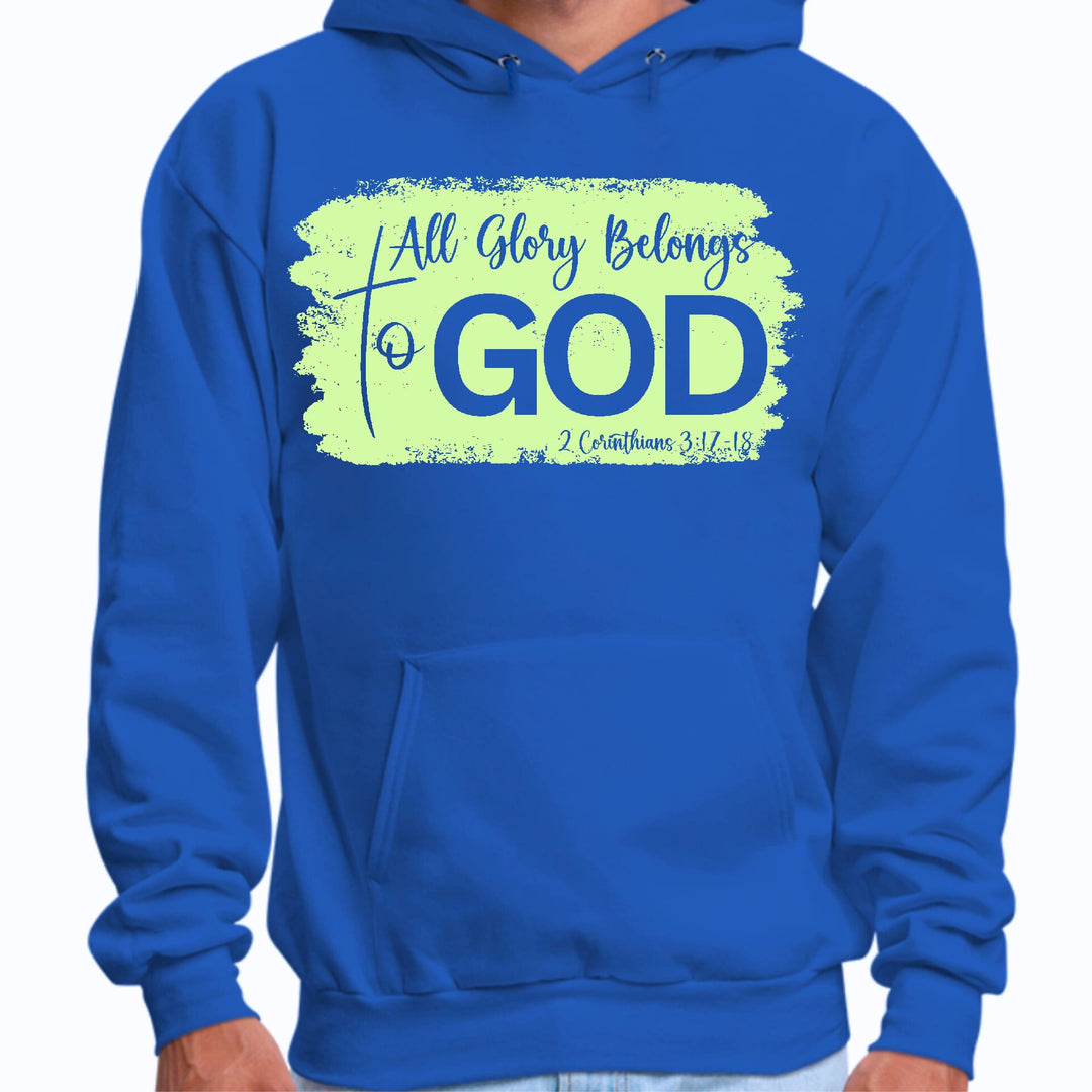 Mens Graphic Hoodie All Glory Belongs to God Christian Neon - Unisex | Hoodies