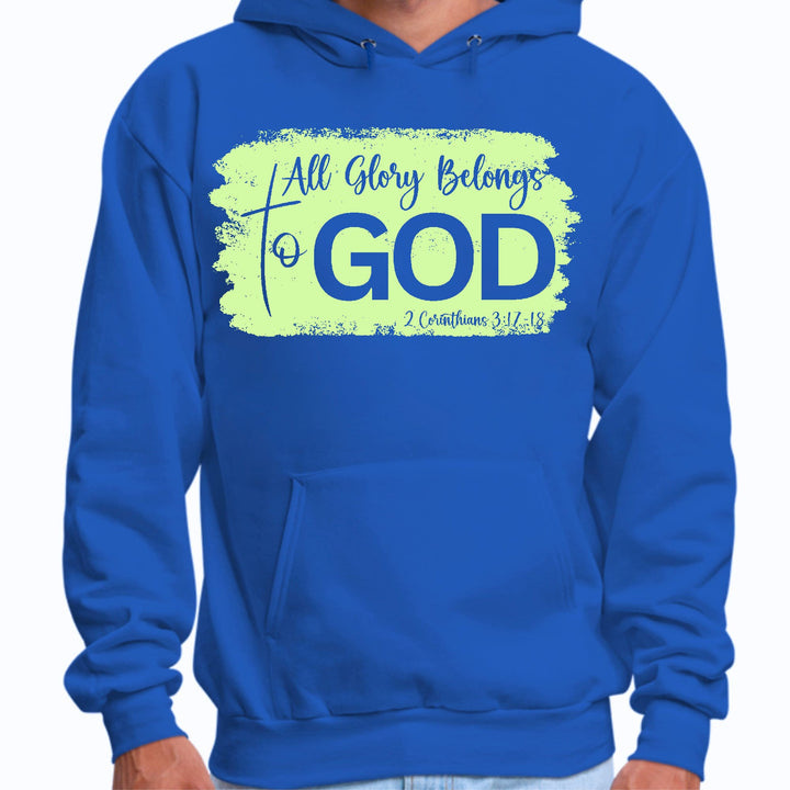 Mens Graphic Hoodie All Glory Belongs to God Christian Neon - Unisex | Hoodies