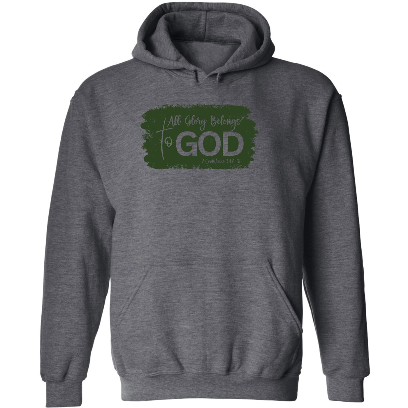Mens Graphic Hoodie All Glory Belongs To God Dark Green - Unisex | Hoodies
