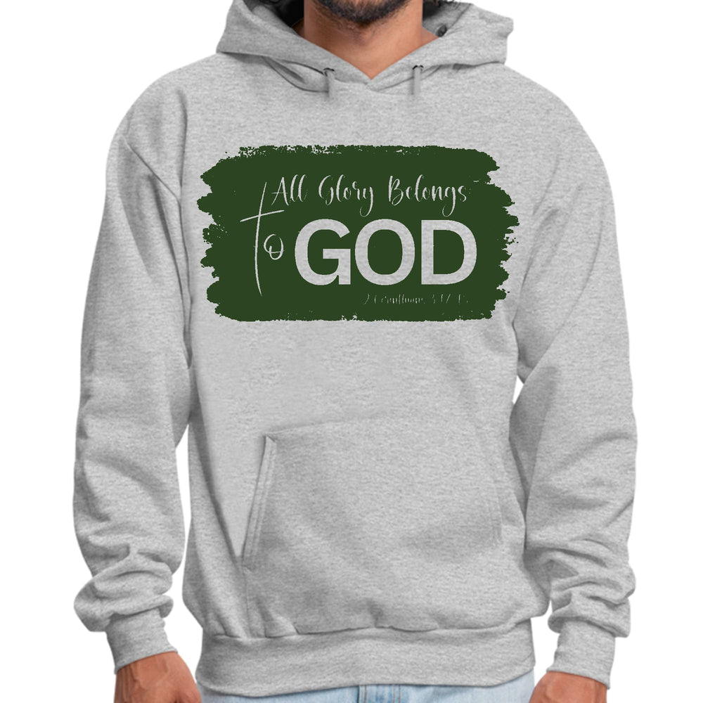 Mens Graphic Hoodie All Glory Belongs to God - Dark Green - Unisex | Hoodies