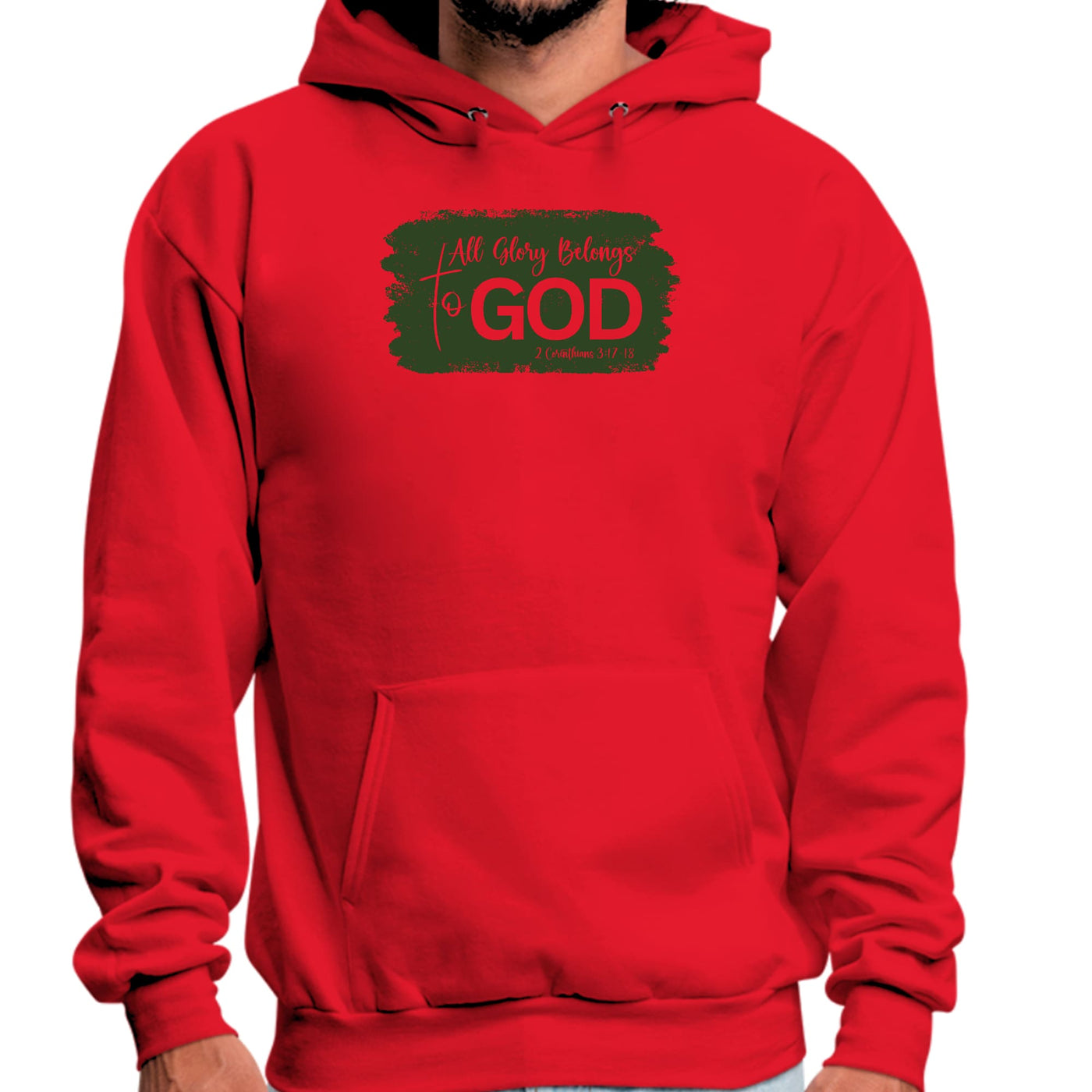 Mens Graphic Hoodie All Glory Belongs To God Dark Green - Unisex | Hoodies