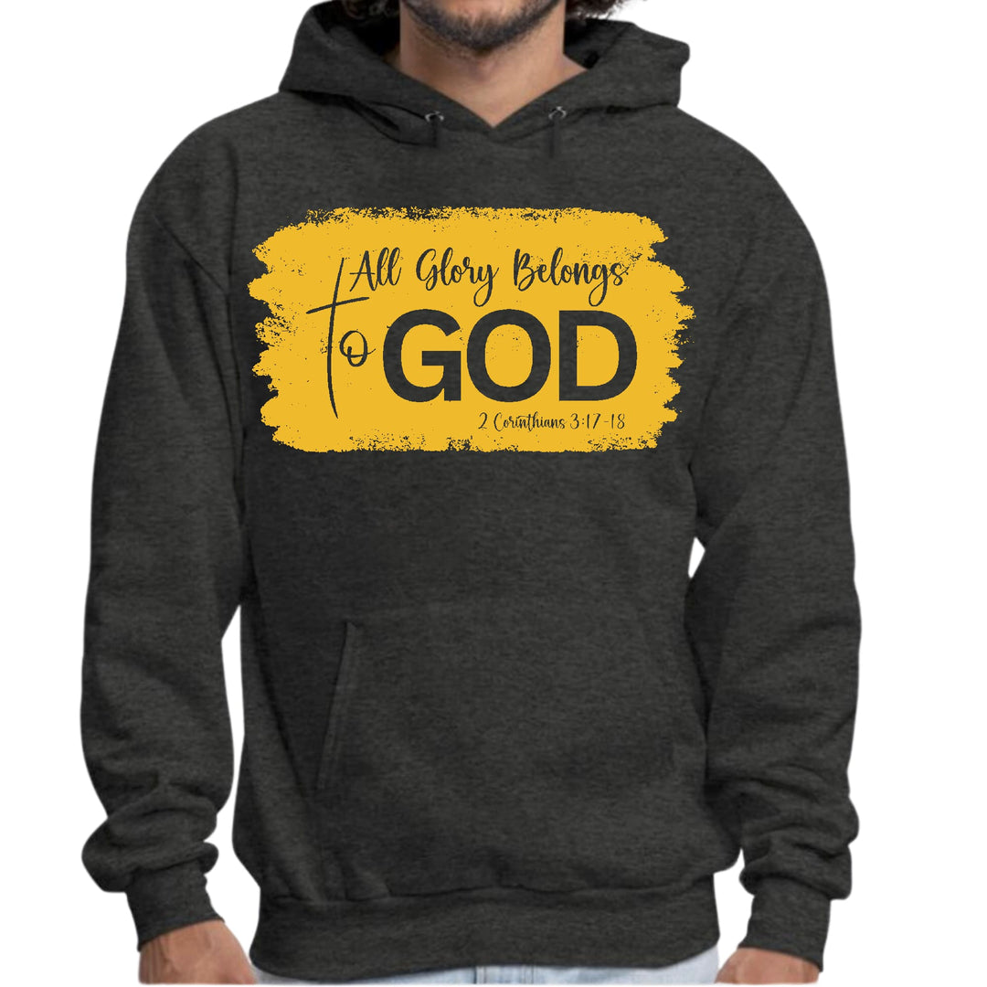 Mens Graphic Hoodie All Glory Belongs to God Golden Yellow - Unisex | Hoodies