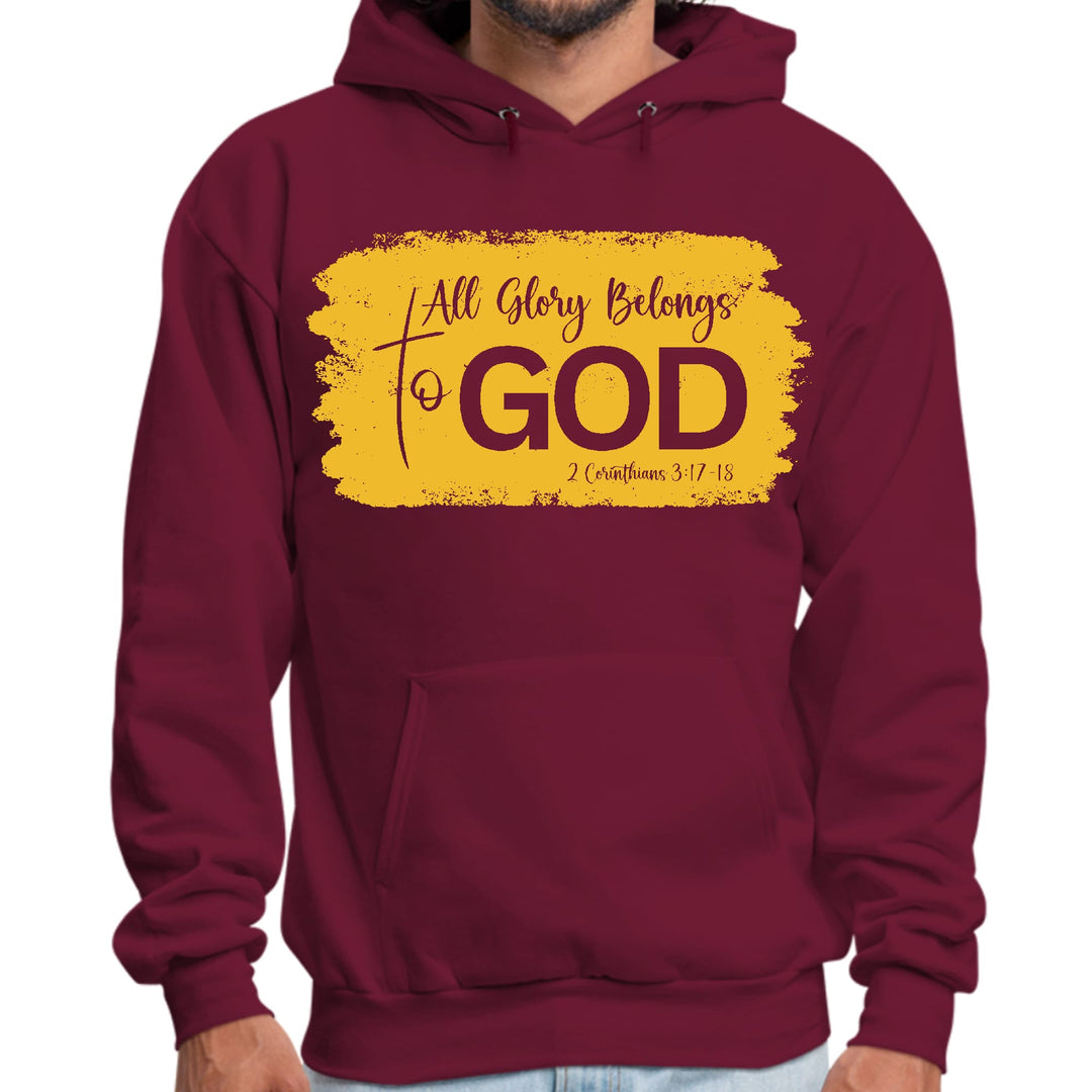 Mens Graphic Hoodie All Glory Belongs to God Golden Yellow - Unisex | Hoodies