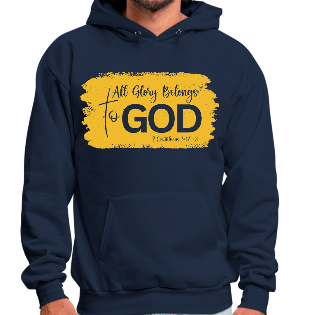 Mens Graphic Hoodie All Glory Belongs to God Golden Yellow - Unisex | Hoodies