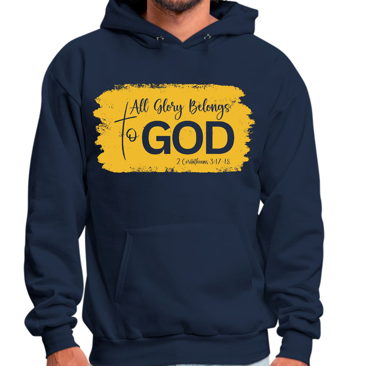 Mens Graphic Hoodie All Glory Belongs to God Golden Yellow - Unisex | Hoodies